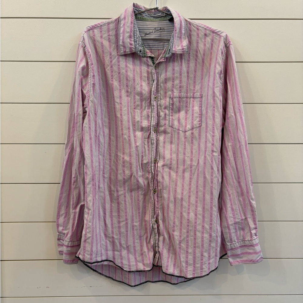 Arnold Zimberg 100% Cotton Pink Striped Men's Button Down Shirt